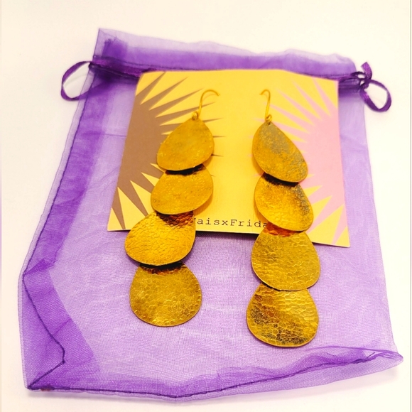 Mais x Frida Hanging Tear Drops Earrings NEW - Picture 4 of 5